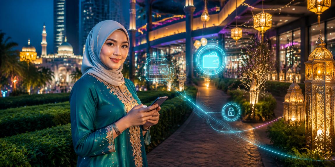 Suasana deposit semasa perayaan Hari Raya di Johor Bahru dengan tema tempatan